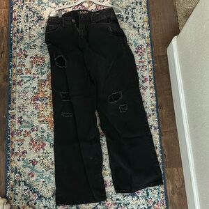Black indigo rein organic cotton high rise jeans in black